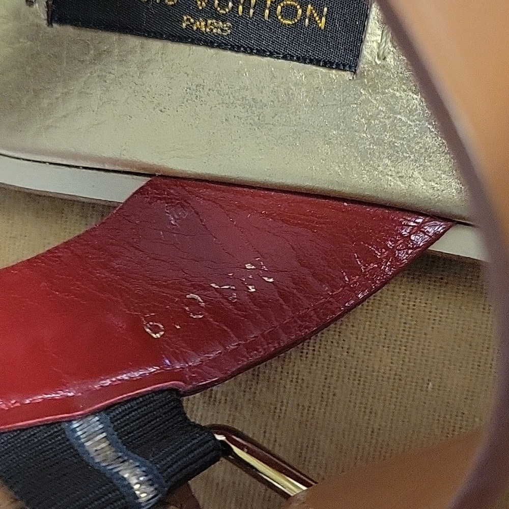 Louis Vuitton Red and Tan Leather Sandals - Picture 3 of 15